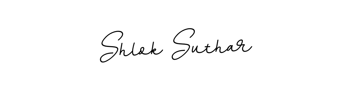 The best way (BallpointsItalic-DORy9) to make a short signature is to pick only two or three words in your name. The name Shlok Suthar include a total of six letters. For converting this name. Shlok Suthar signature style 11 images and pictures png