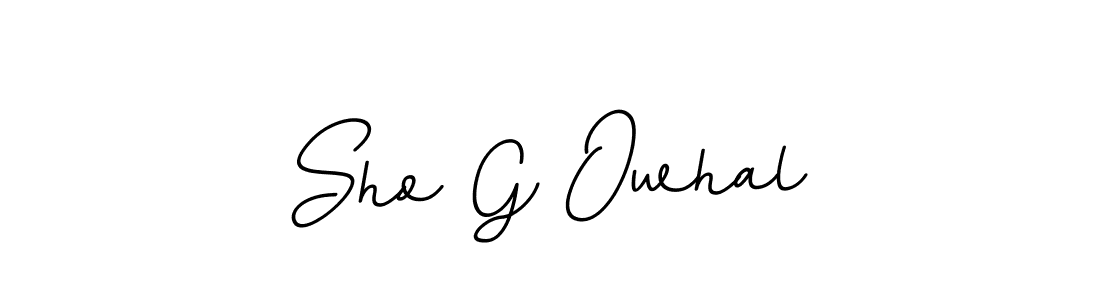 How to make Sho G Owhal name signature. Use BallpointsItalic-DORy9 style for creating short signs online. This is the latest handwritten sign. Sho G Owhal signature style 11 images and pictures png