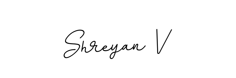 Make a beautiful signature design for name Shreyan V. With this signature (BallpointsItalic-DORy9) style, you can create a handwritten signature for free. Shreyan V signature style 11 images and pictures png