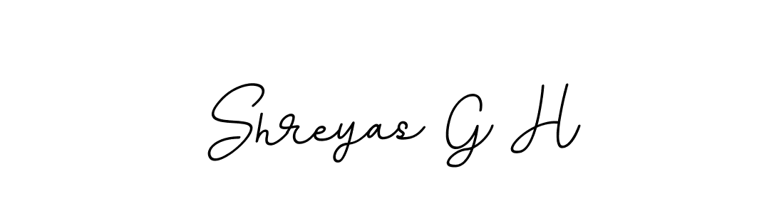 How to make Shreyas G H name signature. Use BallpointsItalic-DORy9 style for creating short signs online. This is the latest handwritten sign. Shreyas G H signature style 11 images and pictures png