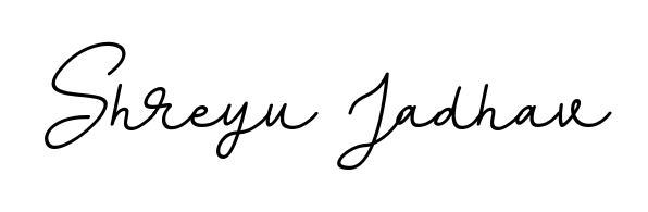 Designed for modern professionals: Shreyu Jadhav name signature crafted with BallpointsItalic-DORy9 script. Ready for digital PDF workflows. Shreyu Jadhav signature style 11 images and pictures png