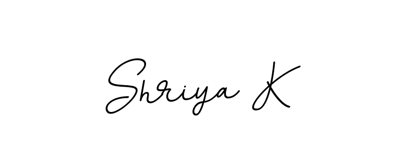 The best way (BallpointsItalic-DORy9) to make a short signature is to pick only two or three words in your name. The name Shriya K include a total of six letters. For converting this name. Shriya K signature style 11 images and pictures png