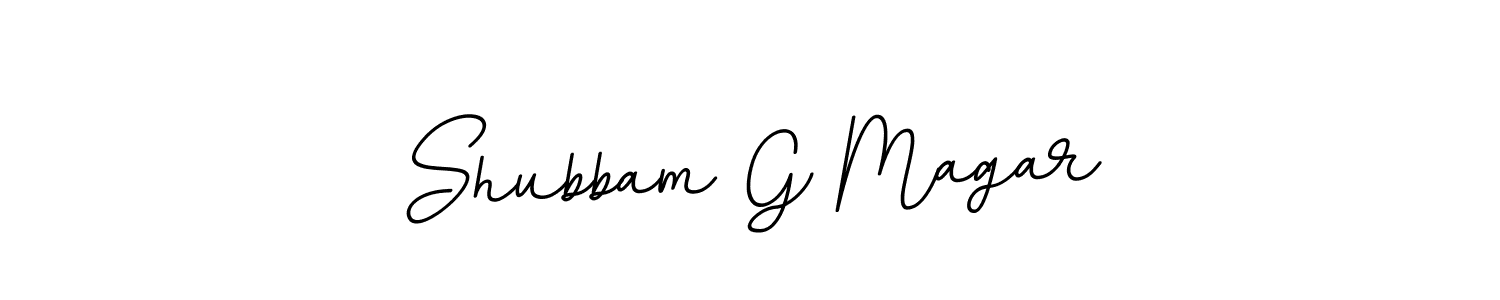 Use a signature maker to create a handwritten signature online. With this signature software, you can design (BallpointsItalic-DORy9) your own signature for name Shubbam G Magar. Shubbam G Magar signature style 11 images and pictures png
