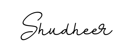 Designed for modern professionals: Shudheer name signature crafted with BallpointsItalic-DORy9 script. Ready for digital PDF workflows. Shudheer signature style 11 images and pictures png
