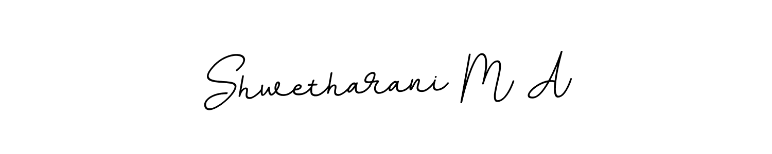 The best way (BallpointsItalic-DORy9) to make a short signature is to pick only two or three words in your name. The name Shwetharani M A include a total of six letters. For converting this name. Shwetharani M A signature style 11 images and pictures png