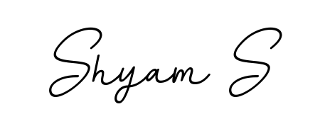 Create your official email sign-off with Shyam S name in BallpointsItalic-DORy9 style. Crisp, clean, and perfectly legible across all screens. Shyam S signature style 11 images and pictures png
