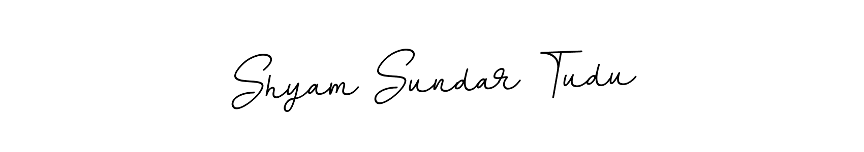 The best way (BallpointsItalic-DORy9) to make a short signature is to pick only two or three words in your name. The name Shyam Sundar Tudu include a total of six letters. For converting this name. Shyam Sundar Tudu signature style 11 images and pictures png