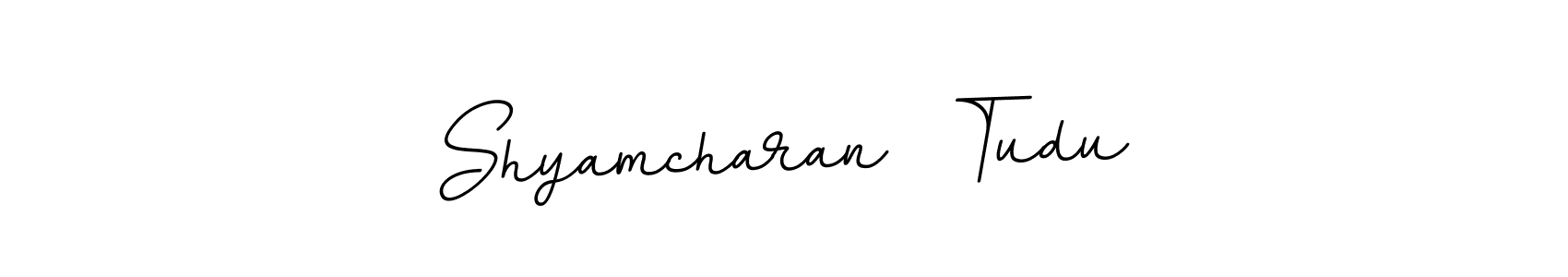 You should practise on your own different ways (BallpointsItalic-DORy9) to write your name (Shyamcharan  Tudu) in signature. don't let someone else do it for you. Shyamcharan  Tudu signature style 11 images and pictures png