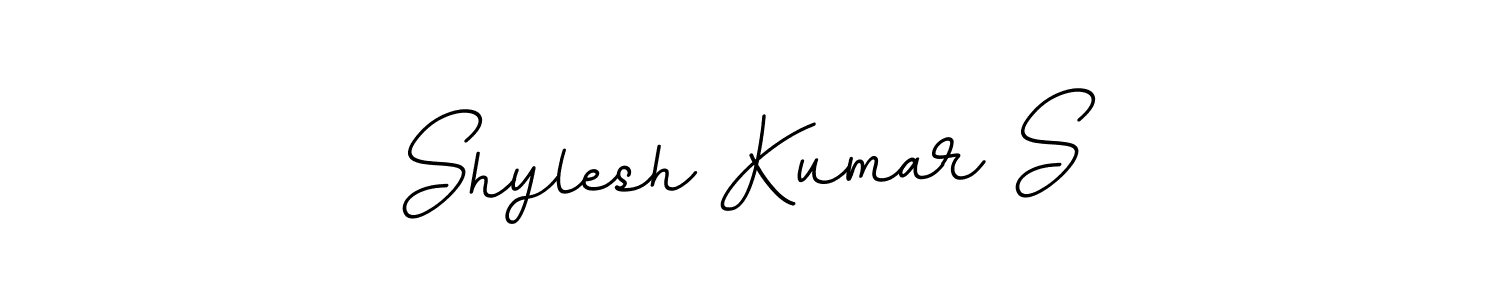 How to make Shylesh Kumar S name signature. Use BallpointsItalic-DORy9 style for creating short signs online. This is the latest handwritten sign. Shylesh Kumar S signature style 11 images and pictures png