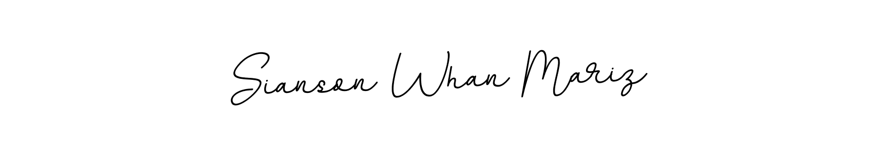 This is the best signature style for the Sianson Whan Mariz name. Also you like these signature font (BallpointsItalic-DORy9). Mix name signature. Sianson Whan Mariz signature style 11 images and pictures png