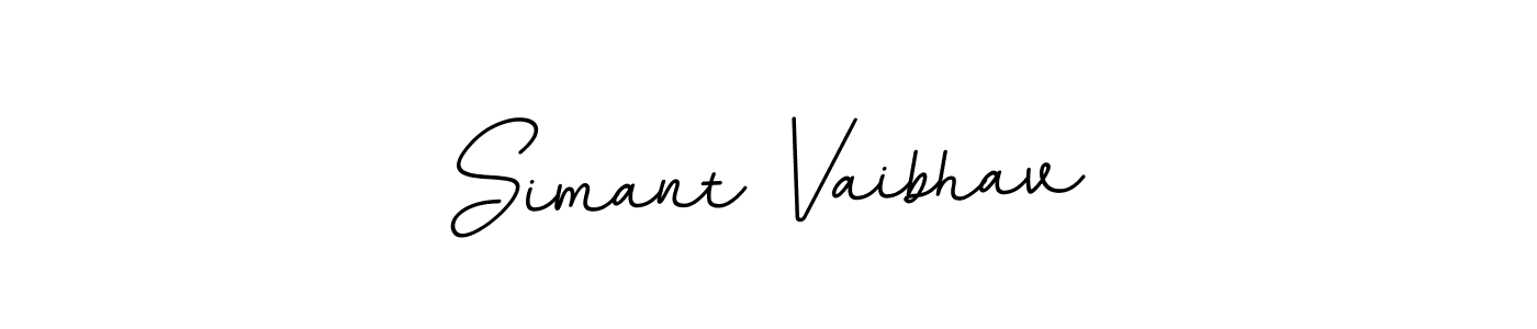 The best way (BallpointsItalic-DORy9) to make a short signature is to pick only two or three words in your name. The name Simant Vaibhav include a total of six letters. For converting this name. Simant Vaibhav signature style 11 images and pictures png