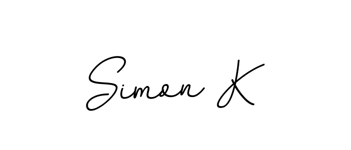 How to make Simon K name signature. Use BallpointsItalic-DORy9 style for creating short signs online. This is the latest handwritten sign. Simon K signature style 11 images and pictures png