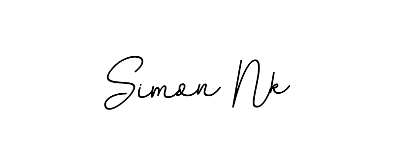 How to make Simon Nk name signature. Use BallpointsItalic-DORy9 style for creating short signs online. This is the latest handwritten sign. Simon Nk signature style 11 images and pictures png