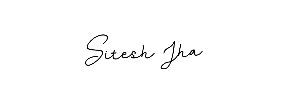 Make a beautiful signature design for name Sitesh Jha. With this signature (BallpointsItalic-DORy9) style, you can create a handwritten signature for free. Sitesh Jha signature style 11 images and pictures png