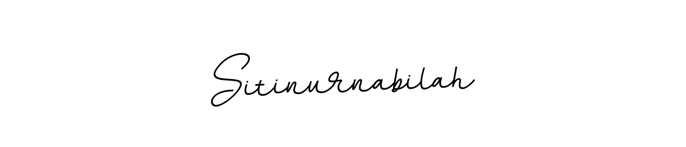 How to make Sitinurnabilah name signature. Use BallpointsItalic-DORy9 style for creating short signs online. This is the latest handwritten sign. Sitinurnabilah signature style 11 images and pictures png