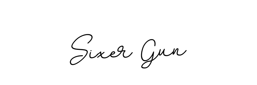 Similarly BallpointsItalic-DORy9 is the best handwritten signature design. Signature creator online .You can use it as an online autograph creator for name Sixer Gun. Sixer Gun signature style 11 images and pictures png