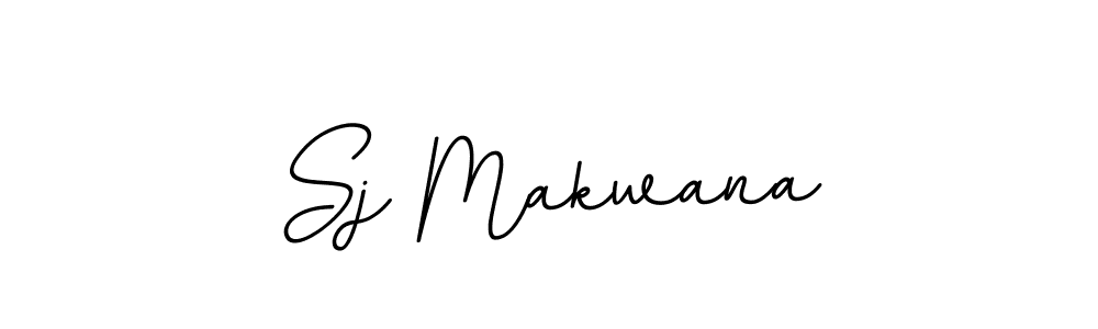How to make Sj Makwana name signature. Use BallpointsItalic-DORy9 style for creating short signs online. This is the latest handwritten sign. Sj Makwana signature style 11 images and pictures png