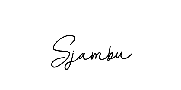 How to make Sjambu name signature. Use BallpointsItalic-DORy9 style for creating short signs online. This is the latest handwritten sign. Sjambu signature style 11 images and pictures png