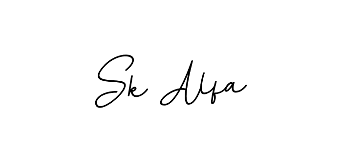 How to make Sk Alfa name signature. Use BallpointsItalic-DORy9 style for creating short signs online. This is the latest handwritten sign. Sk Alfa signature style 11 images and pictures png