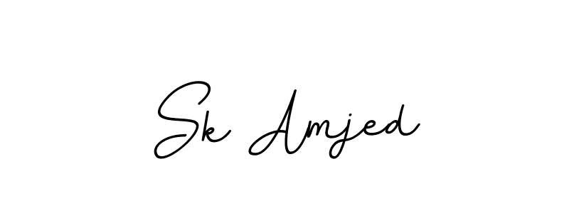 This is the best signature style for the Sk Amjed name. Also you like these signature font (BallpointsItalic-DORy9). Mix name signature. Sk Amjed signature style 11 images and pictures png