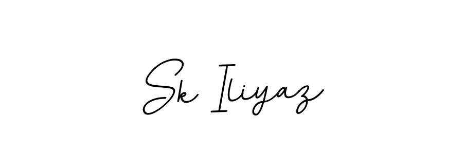 This is the best signature style for the Sk Iliyaz name. Also you like these signature font (BallpointsItalic-DORy9). Mix name signature. Sk Iliyaz signature style 11 images and pictures png