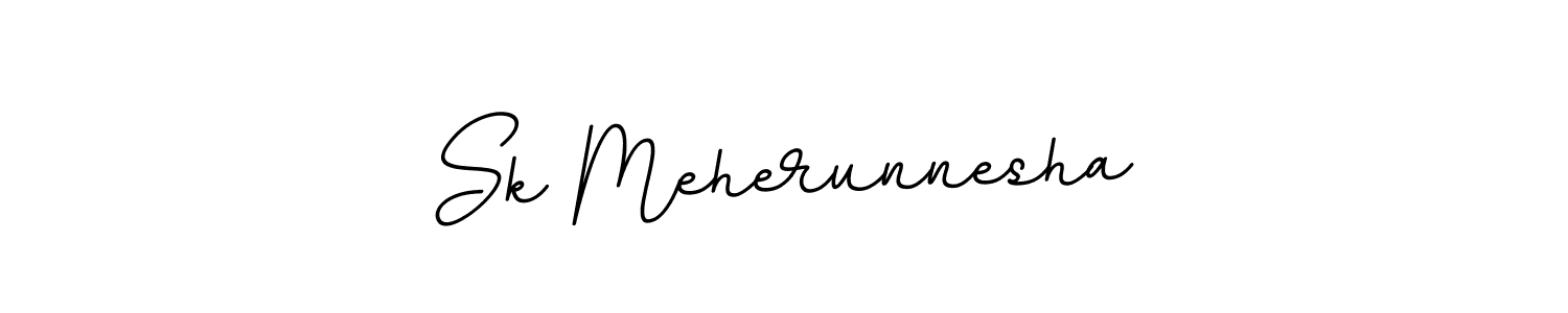 How to make Sk Meherunnesha name signature. Use BallpointsItalic-DORy9 style for creating short signs online. This is the latest handwritten sign. Sk Meherunnesha signature style 11 images and pictures png