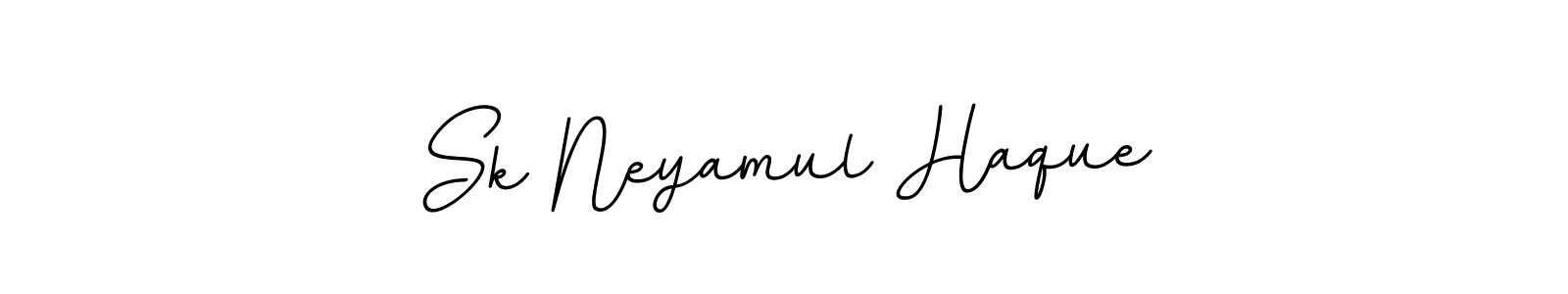 This is the best signature style for the Sk Neyamul Haque name. Also you like these signature font (BallpointsItalic-DORy9). Mix name signature. Sk Neyamul Haque signature style 11 images and pictures png