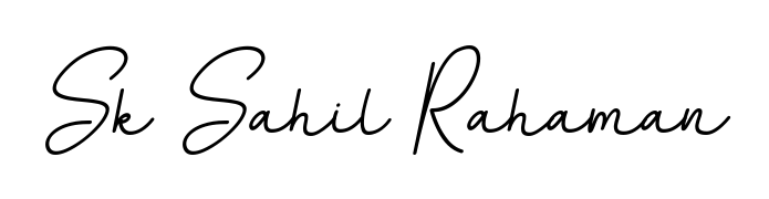 The BallpointsItalic-DORy9 font transforms the name Sk Sahil Rahaman into an executive sign with sharp precision and distinguished character. Sk Sahil Rahaman signature style 11 images and pictures png