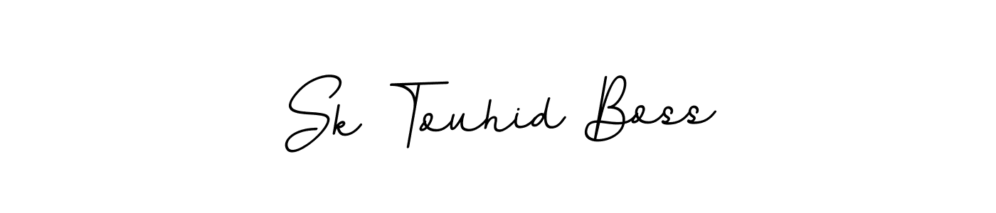 How to make Sk Touhid Boss name signature. Use BallpointsItalic-DORy9 style for creating short signs online. This is the latest handwritten sign. Sk Touhid Boss signature style 11 images and pictures png
