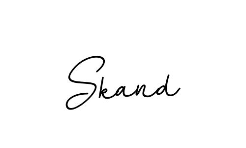 You should practise on your own different ways (BallpointsItalic-DORy9) to write your name (Skand) in signature. don't let someone else do it for you. Skand signature style 11 images and pictures png