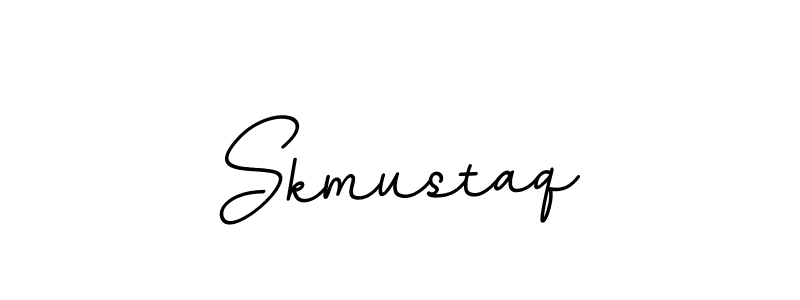 How to make Skmustaq name signature. Use BallpointsItalic-DORy9 style for creating short signs online. This is the latest handwritten sign. Skmustaq signature style 11 images and pictures png