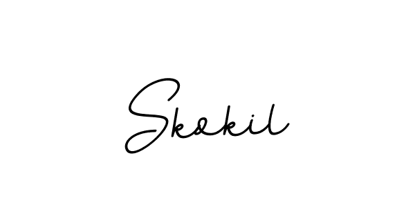 How to make Skokil name signature. Use BallpointsItalic-DORy9 style for creating short signs online. This is the latest handwritten sign. Skokil signature style 11 images and pictures png