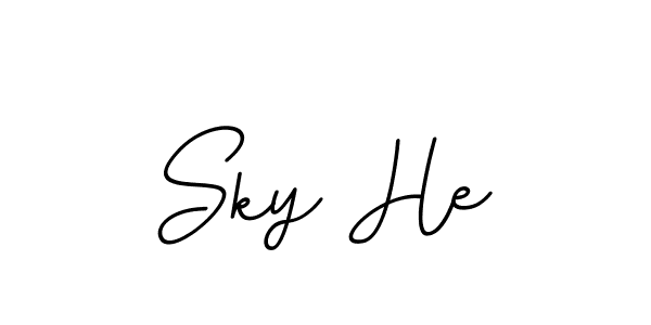 You should practise on your own different ways (BallpointsItalic-DORy9) to write your name (Sky He) in signature. don't let someone else do it for you. Sky He signature style 11 images and pictures png