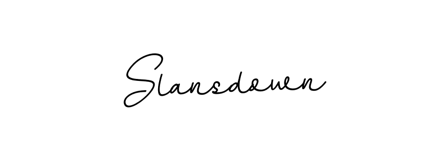 Use a signature maker to create a handwritten signature online. With this signature software, you can design (BallpointsItalic-DORy9) your own signature for name Slansdown. Slansdown signature style 11 images and pictures png