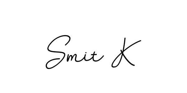 The best way (BallpointsItalic-DORy9) to make a short signature is to pick only two or three words in your name. The name Smit K include a total of six letters. For converting this name. Smit K signature style 11 images and pictures png