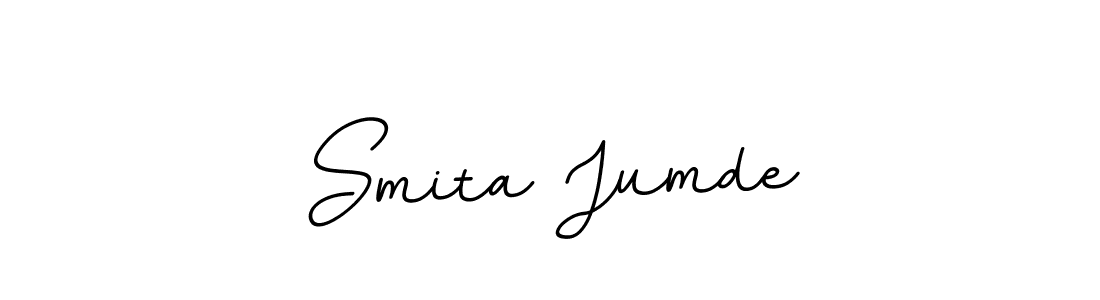 You should practise on your own different ways (BallpointsItalic-DORy9) to write your name (Smita Jumde) in signature. don't let someone else do it for you. Smita Jumde signature style 11 images and pictures png