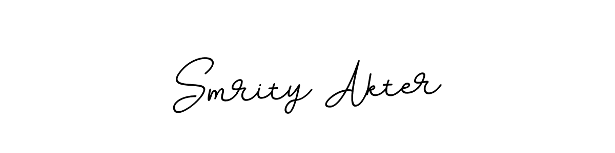 Design your own signature with our free online signature maker. With this signature software, you can create a handwritten (BallpointsItalic-DORy9) signature for name Smrity Akter. Smrity Akter signature style 11 images and pictures png