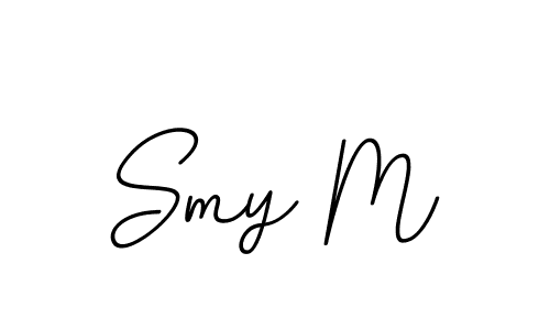 It looks lik you need a new signature style for name Smy M. Design unique handwritten (BallpointsItalic-DORy9) signature with our free signature maker in just a few clicks. Smy M signature style 11 images and pictures png