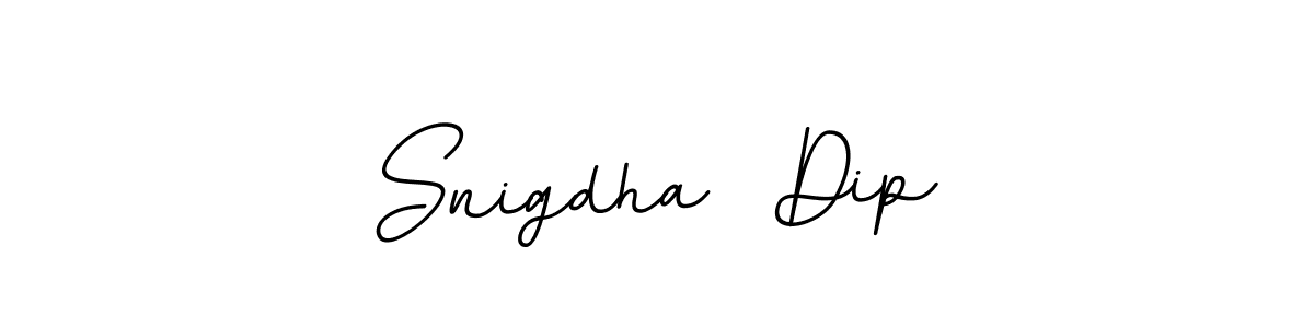 This is the best signature style for the Snigdha  Dip name. Also you like these signature font (BallpointsItalic-DORy9). Mix name signature. Snigdha  Dip signature style 11 images and pictures png