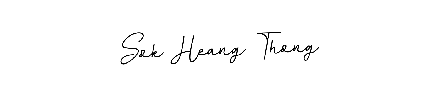 The best way (BallpointsItalic-DORy9) to make a short signature is to pick only two or three words in your name. The name Sok Heang Thong include a total of six letters. For converting this name. Sok Heang Thong signature style 11 images and pictures png