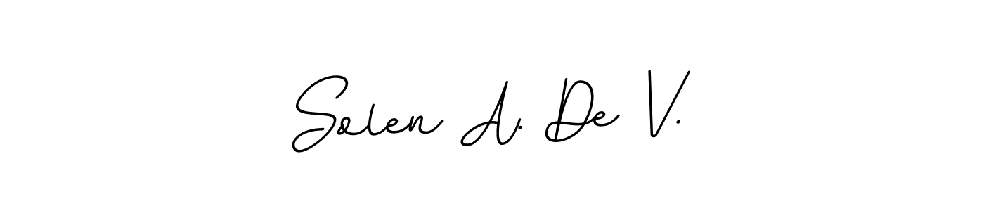 Use a signature maker to create a handwritten signature online. With this signature software, you can design (BallpointsItalic-DORy9) your own signature for name Solen A. De V.. Solen A. De V. signature style 11 images and pictures png