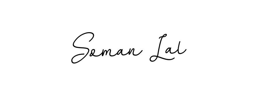 How to make Soman Lal name signature. Use BallpointsItalic-DORy9 style for creating short signs online. This is the latest handwritten sign. Soman Lal signature style 11 images and pictures png