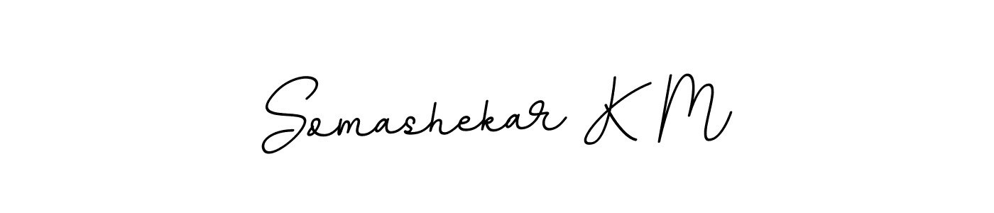 How to make Somashekar K M name signature. Use BallpointsItalic-DORy9 style for creating short signs online. This is the latest handwritten sign. Somashekar K M signature style 11 images and pictures png