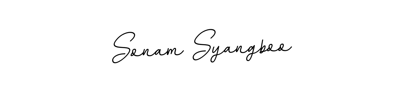 Design your own signature with our free online signature maker. With this signature software, you can create a handwritten (BallpointsItalic-DORy9) signature for name Sonam Syangboo. Sonam Syangboo signature style 11 images and pictures png