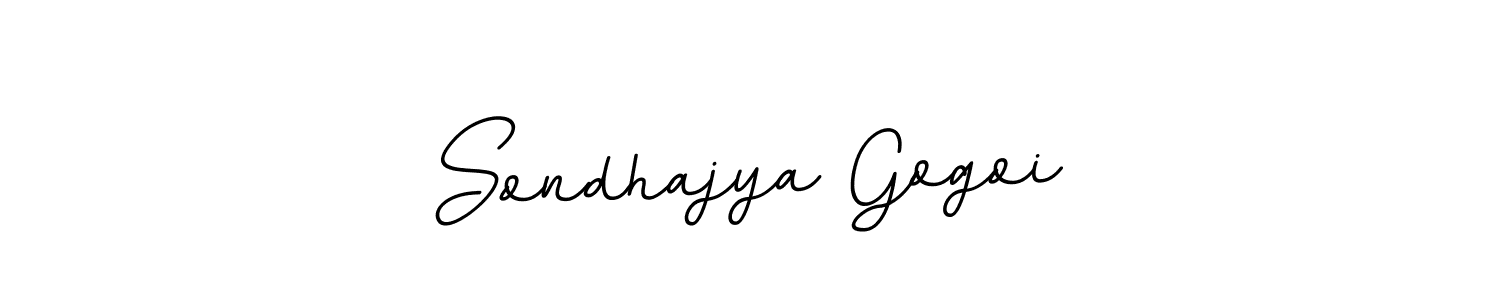 The best way (BallpointsItalic-DORy9) to make a short signature is to pick only two or three words in your name. The name Sondhajya Gogoi include a total of six letters. For converting this name. Sondhajya Gogoi signature style 11 images and pictures png