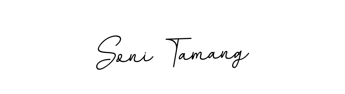 The best way (BallpointsItalic-DORy9) to make a short signature is to pick only two or three words in your name. The name Soni Tamang include a total of six letters. For converting this name. Soni Tamang signature style 11 images and pictures png