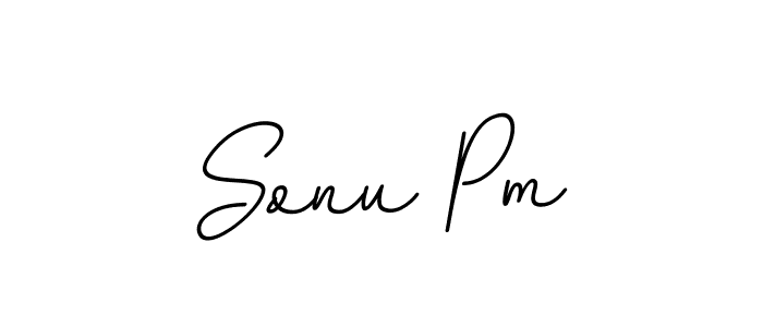 The best way (BallpointsItalic-DORy9) to make a short signature is to pick only two or three words in your name. The name Sonu Pm include a total of six letters. For converting this name. Sonu Pm signature style 11 images and pictures png
