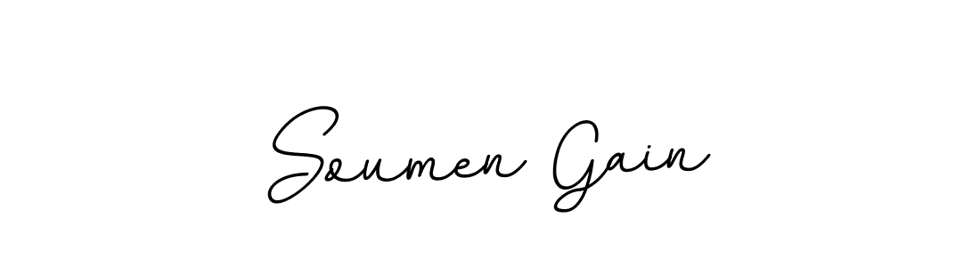 How to make Soumen Gain name signature. Use BallpointsItalic-DORy9 style for creating short signs online. This is the latest handwritten sign. Soumen Gain signature style 11 images and pictures png