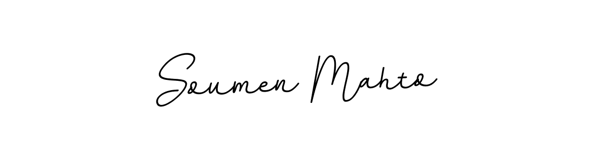 You should practise on your own different ways (BallpointsItalic-DORy9) to write your name (Soumen Mahto) in signature. don't let someone else do it for you. Soumen Mahto signature style 11 images and pictures png