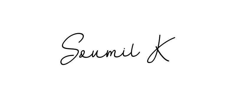 How to make Soumil K name signature. Use BallpointsItalic-DORy9 style for creating short signs online. This is the latest handwritten sign. Soumil K signature style 11 images and pictures png